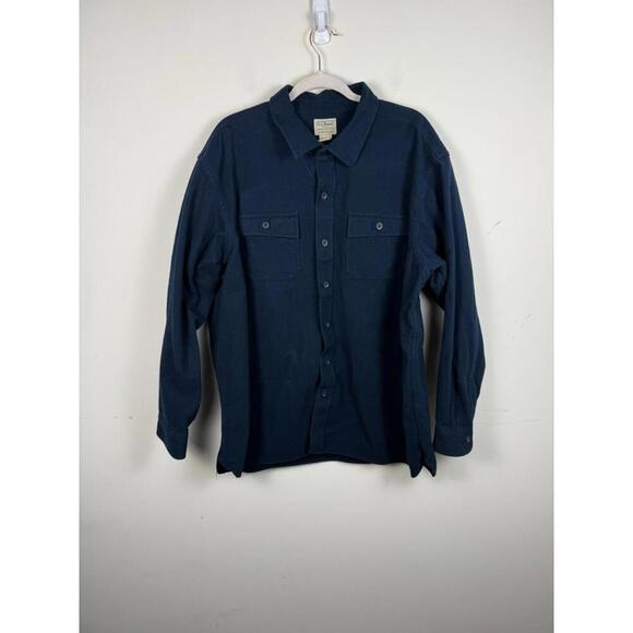 L.L. Bean Other - L.L. Bean Chamois Shirt Traditional Fit Navy Blue Flannel Pockets XXL